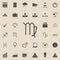 Zodiac Virgo Mercury icon. Detailed set of Minimalistic icons. Premium quality graphic design sign. One of the collection icons