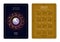 Zodiacal calendar of pocket size black gold colors