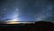 Zodiacal Light and the milky way over the mountain at early morn