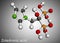 Zoledronic acid, zoledronate molecule. It is bisphosphonate, used to treat a number of bone diseases. Molecular model. 3D