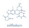 Zoliflodacin antibiotic drug molecule. Skeletal formula.