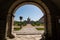 Zolochiv, Ukraine - July 23 2009: Main gate to beautiful palace castle in Lviv region in Europe. The park and the Chinese Palace i