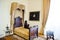Zolochiv, Ukraine - July 24, 2018: Luxurious interior in medieval castle. Gorgeous furniture.