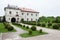 Zolochiv, Ukraine - MAY 02 2017: Beautiful Palace castle and ornamental garden in Lviv region in Europe. Zolochiv castle in Ukrain
