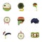 Zombie body part icons set, cartoon style