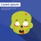 Zombie Boy Head Scary Cartoon Character Smile