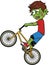 Zombie Boy Riding BMX Color Illustration