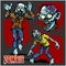 Zombie Comic Set - Cartoon zombie.