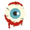 Zombie eyeball icon isolated