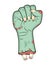 Zombie hand, Fist gesture halloween vector - realistic cartoon isolated illustration. Image of scary monster fist gesture