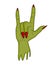 Zombie hand Horns, satan sign finger up gesture halloween vector. realistic cartoon illustration isolated on white background . Im