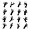 Zombie hands silhouette set, black creepy symbol