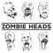 Zombie heads vector illustrations
