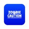 Zombie horror icon blue vector