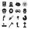 Zombie icons set parts, simple style