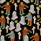 Zombie isometric pattern seamless. Dead man monster texture. zombi background