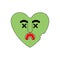 Zombie love green heart. Dead amour Vector illustration