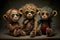 Zombie monkey teddy bears, created with Generative AI technology