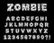Zombie and Monster Letters Vector Illustration