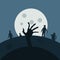 Zombie night background illustration