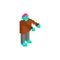 Zombie pixel art. 8 bit Dead man monster. pixelated zombi Vector illustration