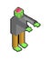 Zombie pixel art. 8 bit Dead man monster. pixelated zombi Vector illustration