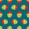 Zombie pixel art pattern seamless. zombies head and brain background