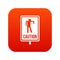 Zombie road sign icon digital red