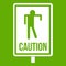Zombie road sign icon green