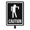 Zombie road sign icon, simple style