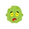 Zombie scared OMG emotion. Living Dead Oh my God emotions avatar. Undead Frightened. Vector illustration
