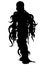 Zombie with tentacles silhouette