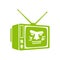 Zombie TV. Zombi televisor. brainwashing concept. Vector illustration