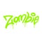 Zombie - Vector graffiti spray paint with hand drawn lettering word on white background. Sprayed textured Halloween text