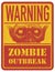 Zombie. Warning sign. Hand drawn. Vector