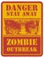 Zombie. Warning sign. Hand drawn. Vector