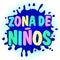 Zona de ninos, kids zone spanish text