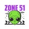 Zone 51 icon, alien activity and UFO conspiracy