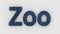 Zoo - 3d word blue on white background. render furry letters. Wild Zoo Animals, animal at safari park. emblem logo design template