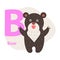 Zoo ABC Letter with Cute Bear Cartoon Vector