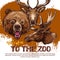 Zoo animal banner with sketched bear, dear and elk