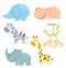 Zoo animals icon set