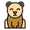 Zoo bear icon vector flat