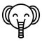 Zoo elephant icon outline vector. Pass card