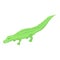 Zoo green crocodile icon, isometric style