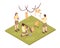 Zoo Keepers Isometric Composition