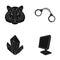 Zoo, mining and or web icon in black style.jurisprudence, technology icons in set collection.