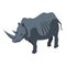 Zoo rhinoceros icon, isometric style