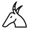 Zoo wildebeest icon, outline style