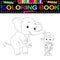 Zookeeper and elephant coloring book